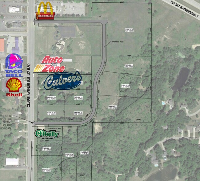 10359 S Clare Ave, Clare, MI à vendre - Aérien - Image 3 de 7