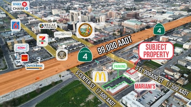 345 S El Dorado St, Stockton, CA - Aerial  map view