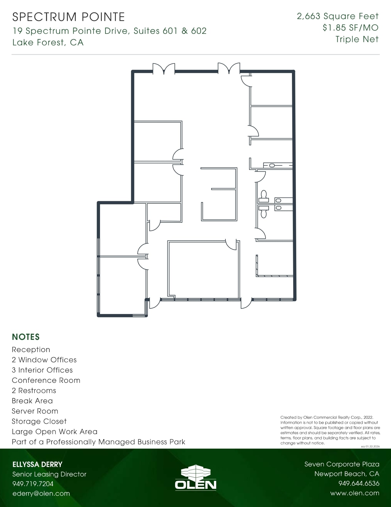 19 Spectrum Pointe Dr, Lake Forest, CA à louer Plan d’étage- Image 1 de 1