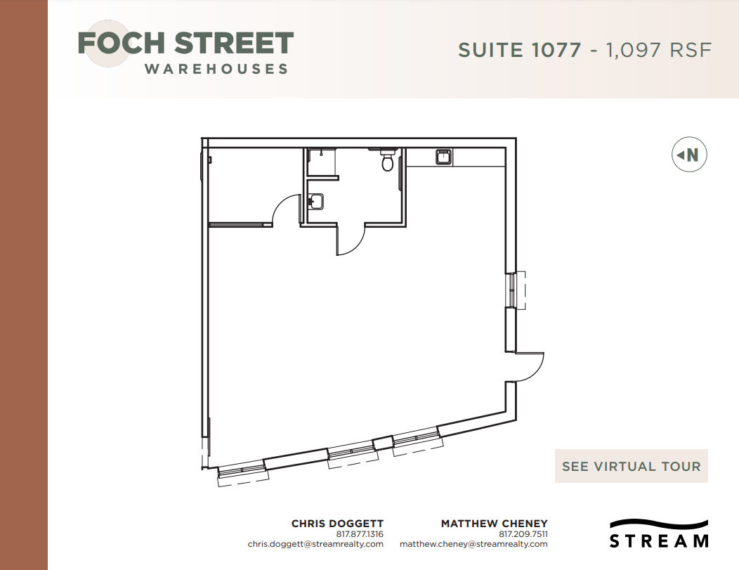 821-1075 Foch St, Fort Worth, TX à louer Plan d  tage- Image 1 de 1