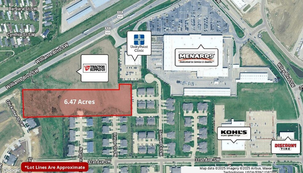 Williams Development Land Blvd SW, Cedar Rapids, IA à vendre - Photo du bâtiment - Image 1 de 2