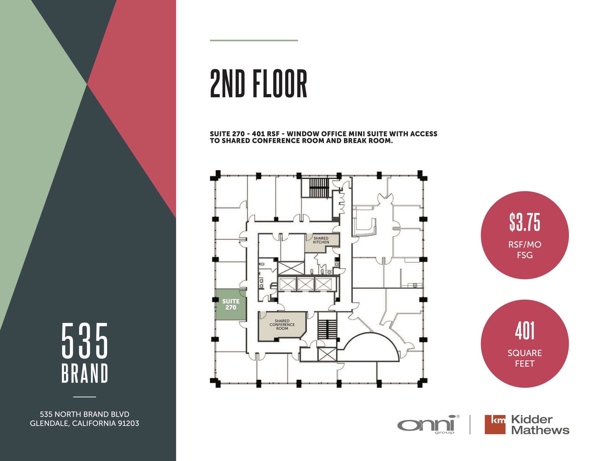 535 N Brand Blvd, Glendale, CA à louer Plan d  tage- Image 1 de 1