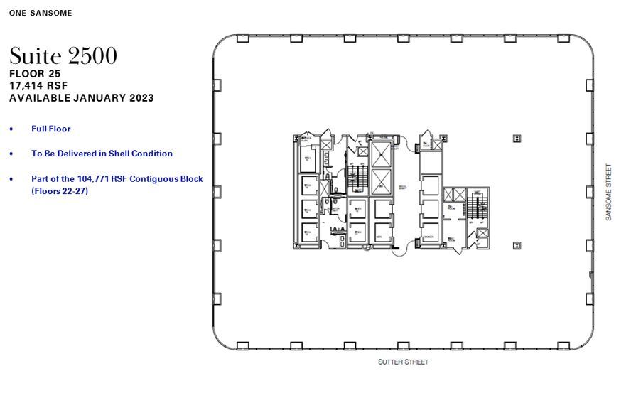 1 Sansome St, San Francisco, CA à louer Plan d’étage- Image 1 de 1