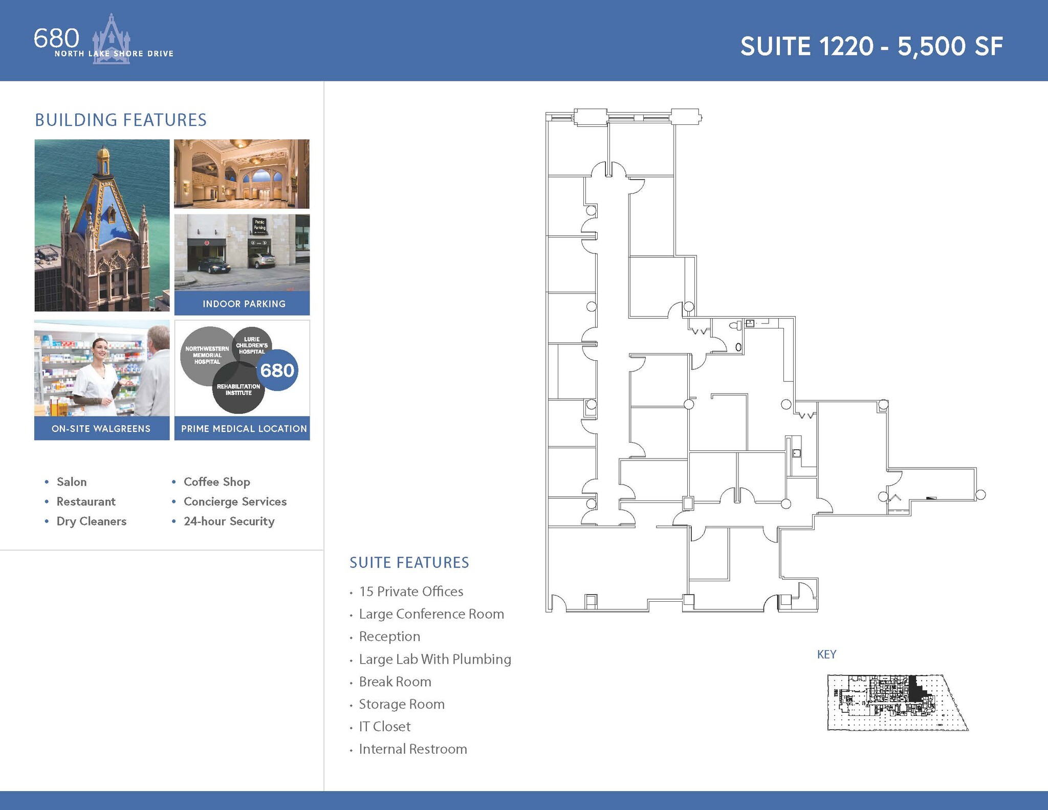 680 N Lake Shore Dr, Chicago, IL à louer Plan d  tage- Image 1 de 1