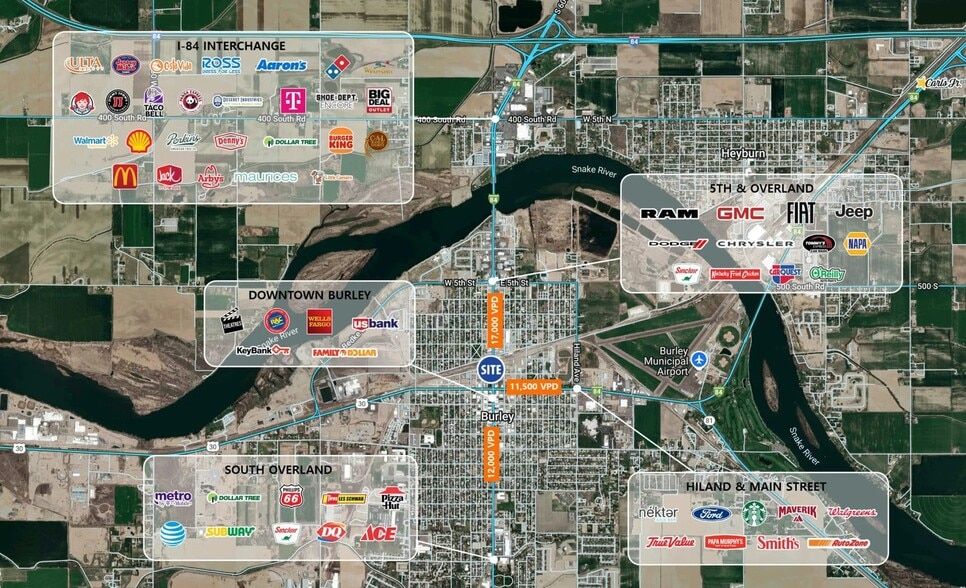 1054 Overland Ave, Burley, ID for lease - Aerial - Image 3 of 3