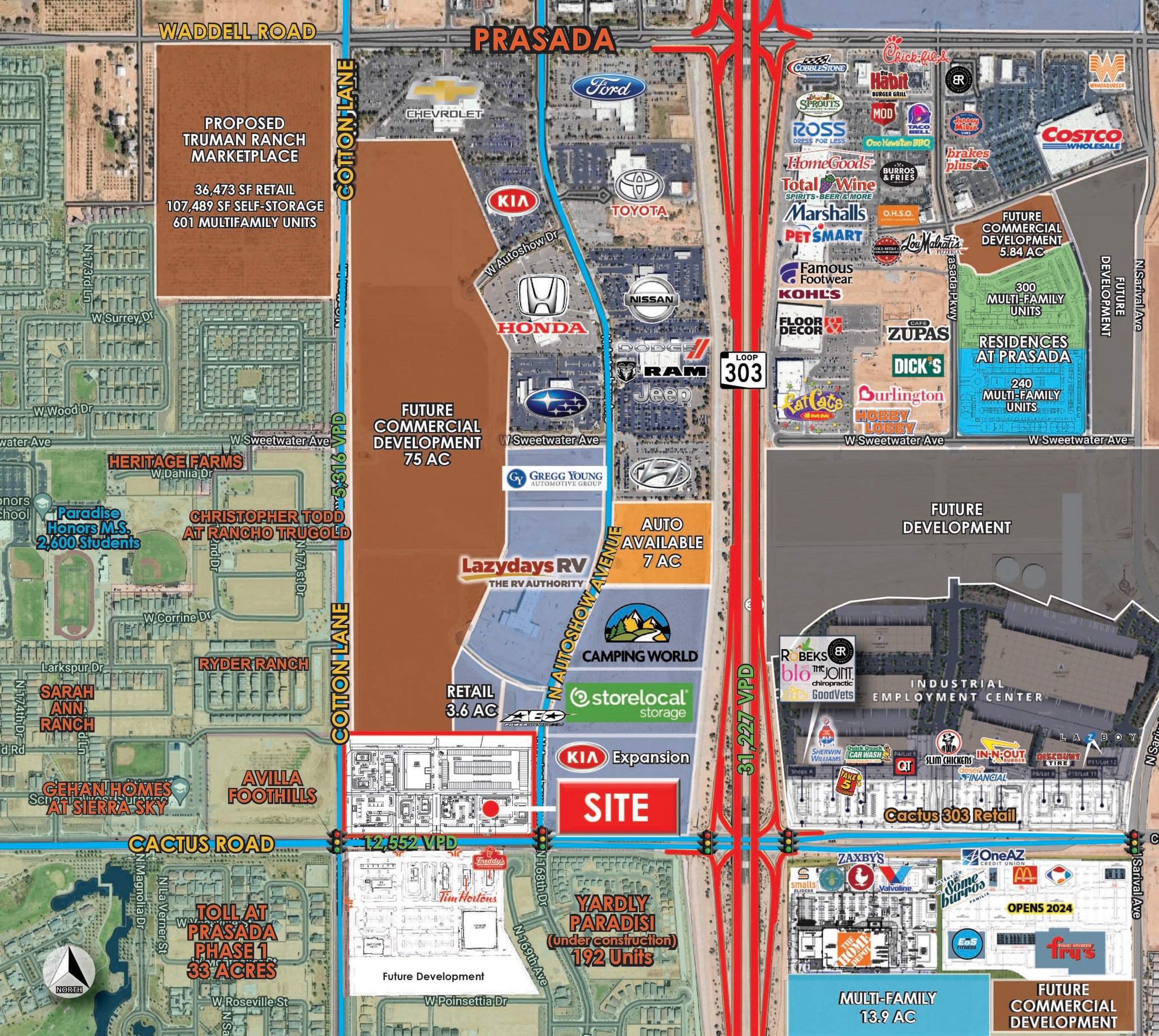 Cotton Ln & Cactus, Surprise, AZ for sale Aerial- Image 1 of 3