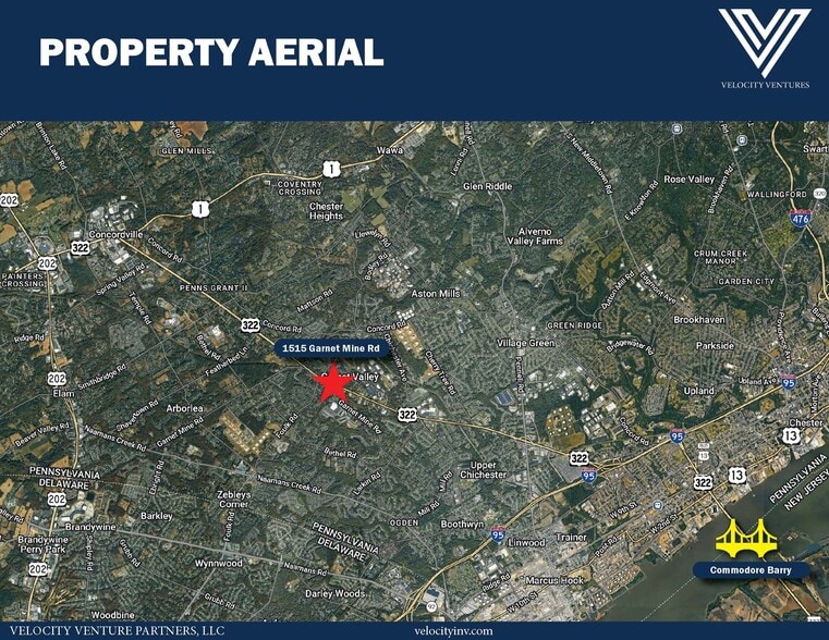 1515 Garnet Mine Rd, Garnet Valley, PA for lease - Aerial - Image 3 of 9