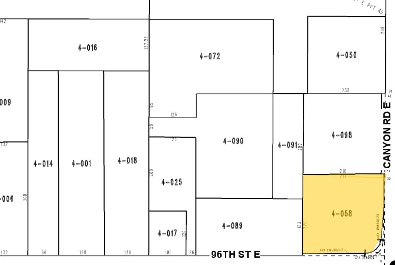 9502-9512 Canyon Rd, Puyallup, WA à vendre - Plan cadastral - Image 2 de 4