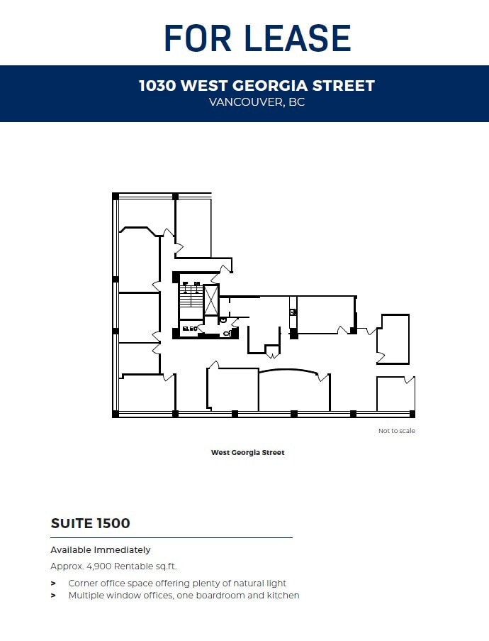 1030 W Georgia St, Vancouver, BC à louer Plan d’étage- Image 1 de 1