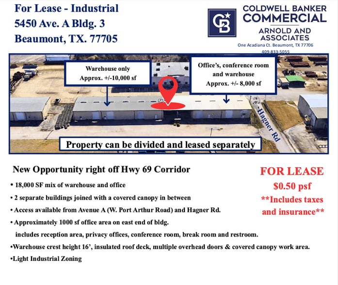 5450 Ave A. Bldg. 3, Beaumont, TX for lease - Building Photo - Image 1 of 3