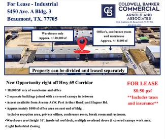 More details for 5450 Ave A. Bldg. 3, Beaumont, TX - Industrial for Lease