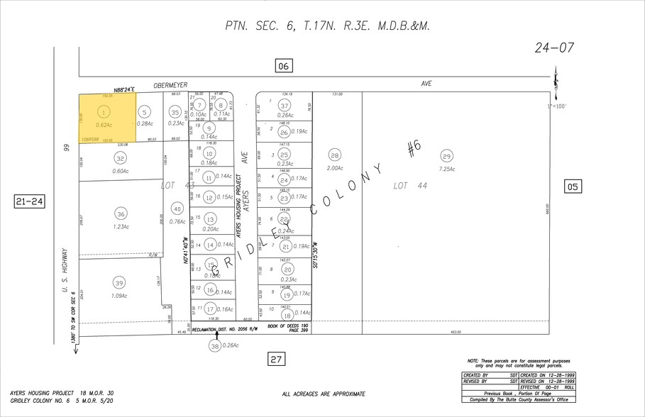 1344 State 99 Hwy, Gridley, CA à vendre - Plan cadastral - Image 2 de 2