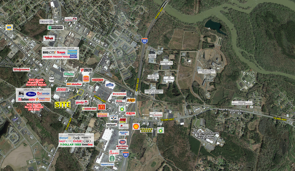 1479 Julian R Allsbrook Hwy, Roanoke Rapids, NC for lease - Aerial - Image 2 of 3