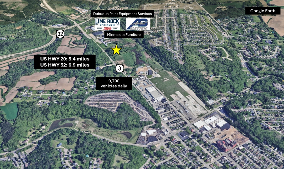 Lot 2-1-1 IA-3, Dubuque, IA for sale - Aerial - Image 2 of 4