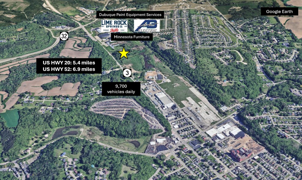 Lot 2-1-1 IA-3, Dubuque, IA à vendre - Aérien - Image 2 de 4