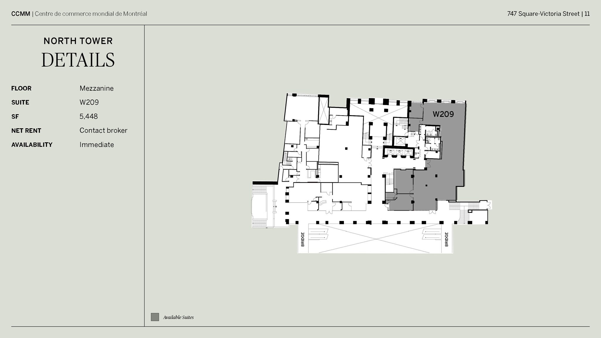 747 Rue Du Square-Victoria, Montréal, QC à louer Plan d’étage- Image 1 de 1
