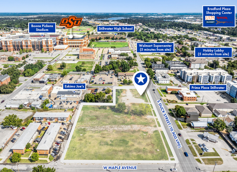 SWC of S. Duck Street & W. Elm Avenue, Stillwater, OK for sale - Aerial - Image 2 of 4