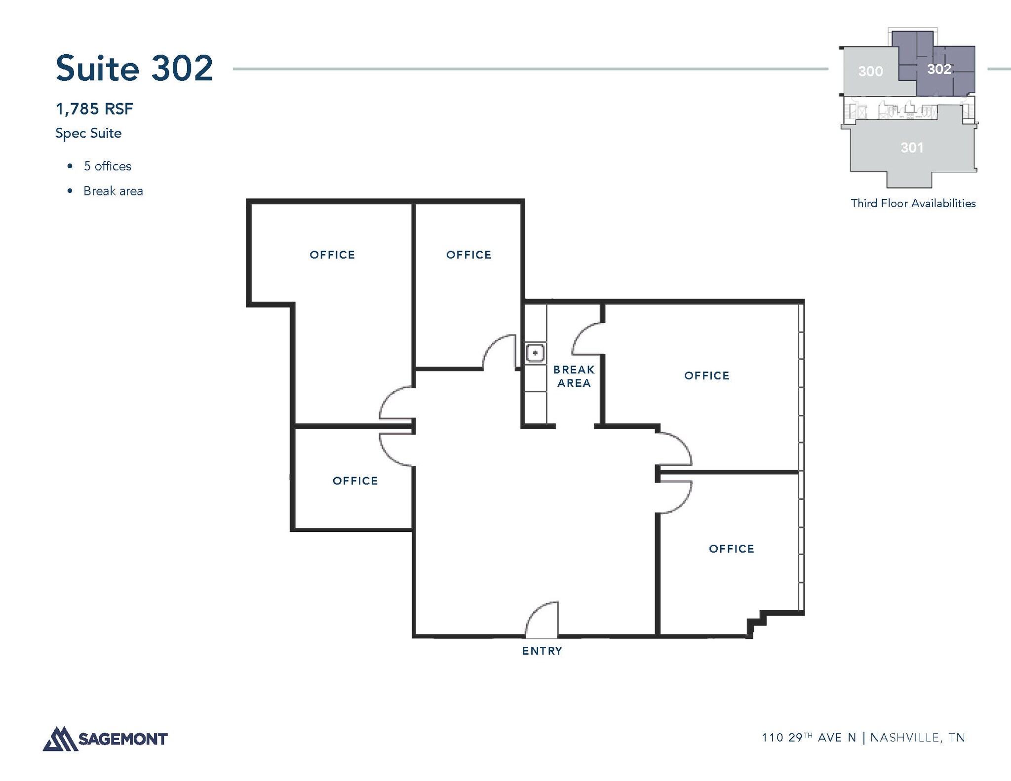 110 29th Ave N, Nashville, TN à louer Plan d’étage- Image 1 de 1