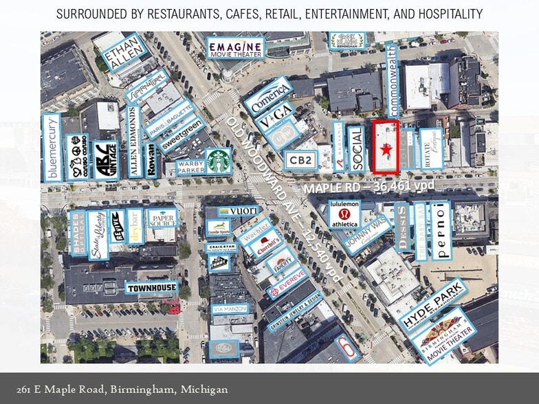 261-275 E Maple Rd, Birmingham, MI for lease - Aerial - Image 3 of 17