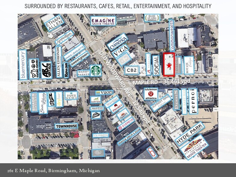261-275 E Maple Rd, Birmingham, MI à louer - Aérien - Image 2 de 16