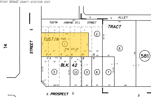 240 E 1st St, Tustin, CA à vendre - Plan cadastral - Image 2 de 3