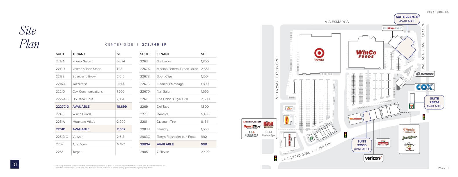 2213-2281 S El Camino Real -, Oceanside, CA for lease Site Plan- Image 1 of 1