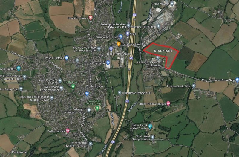 Honiton Road, Cullompton à vendre - Aérien - Image 2 de 2