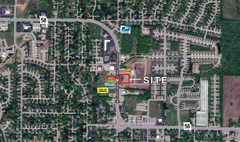 225 N Madison St, Raymore, MO for sale Aerial- Image 1 of 2