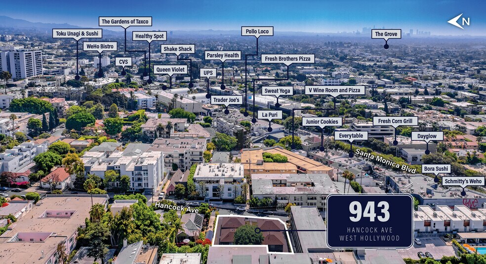 943 Hancock Ave, West Hollywood, CA à vendre - Aérien - Image 3 de 12