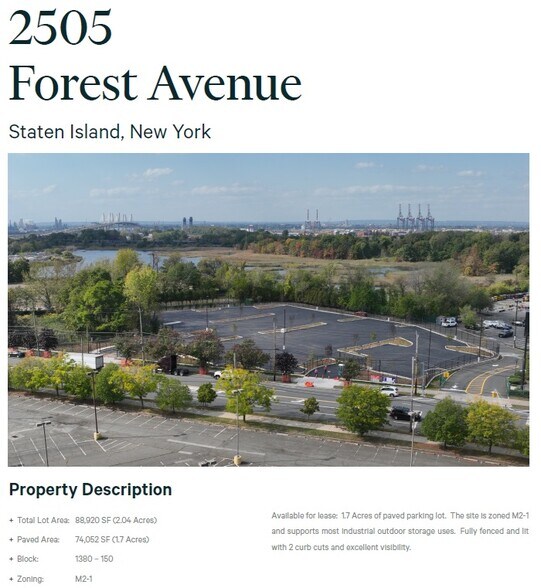 2505 Forest Ave, Staten Island, NY à louer - Aérien - Image 3 de 16