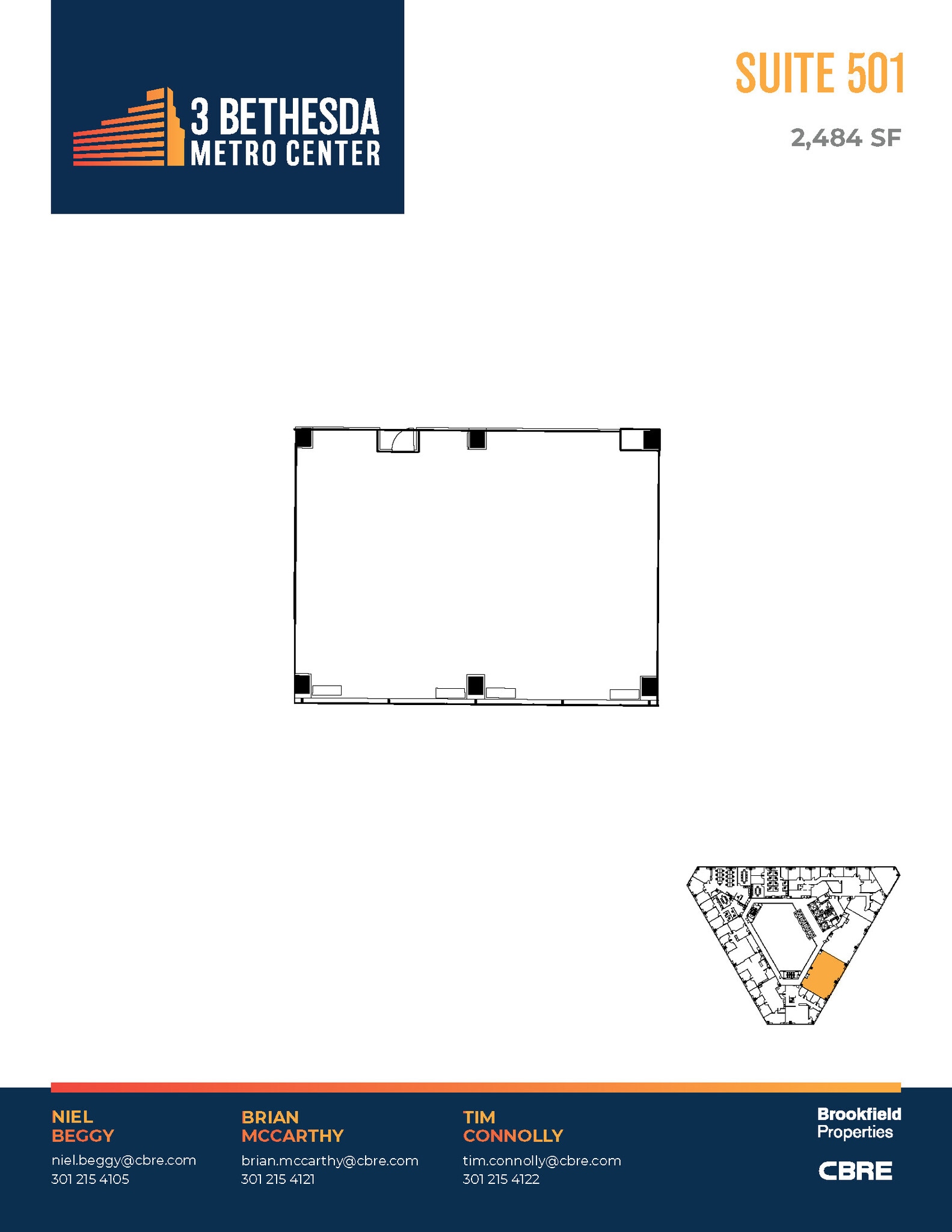 3 Bethesda Metro Center, Bethesda, MD à louer Plan d’étage- Image 1 de 1
