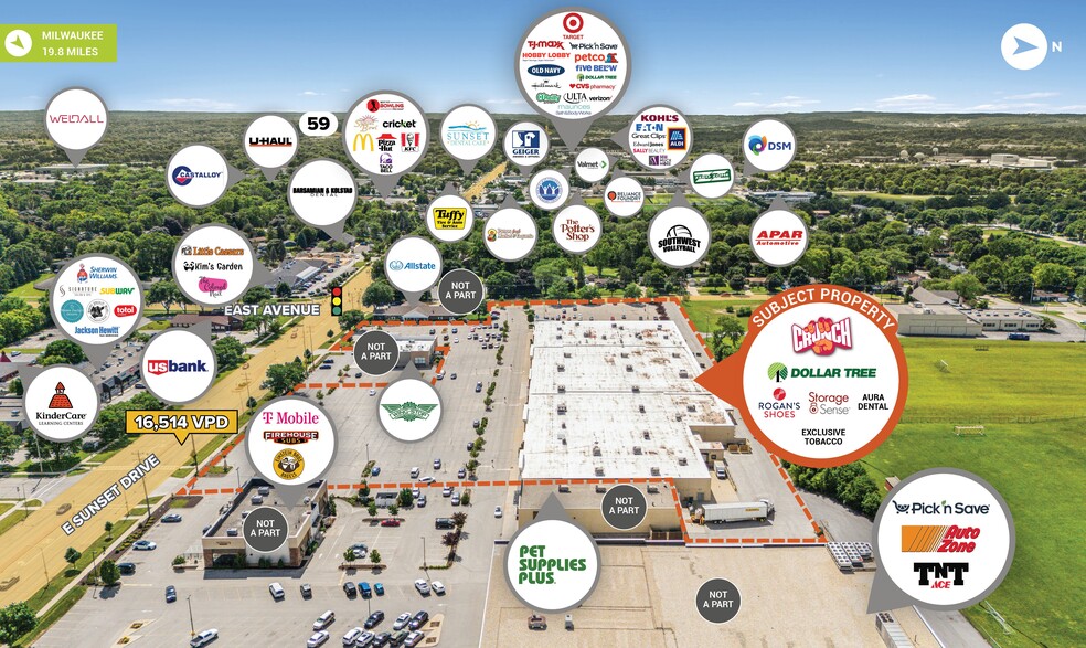 120 E Sunset Dr, Waukesha, WI for sale - Aerial - Image 3 of 4