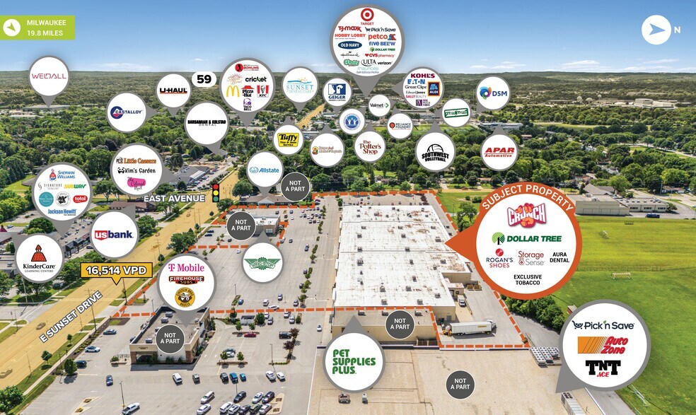 120 E Sunset Dr, Waukesha, WI à vendre - Aérien - Image 3 de 4