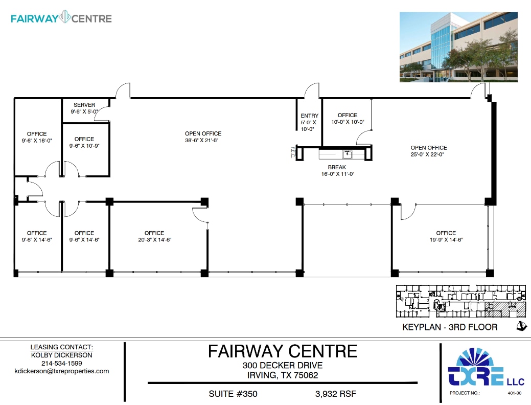 300 Decker Dr, Irving, TX à louer Plan d’étage- Image 1 de 1