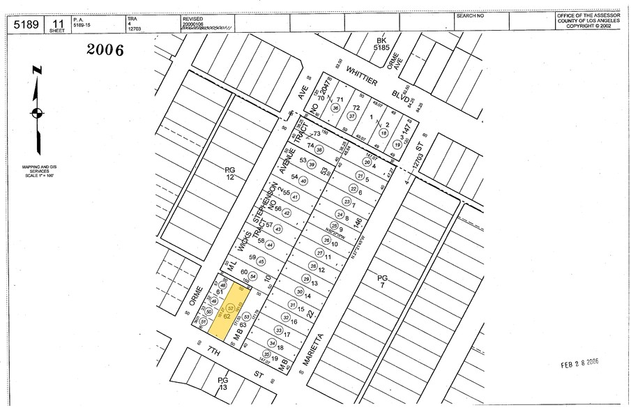 2707 E 7th St, Los Angeles, CA for sale - Plat Map - Image 1 of 1