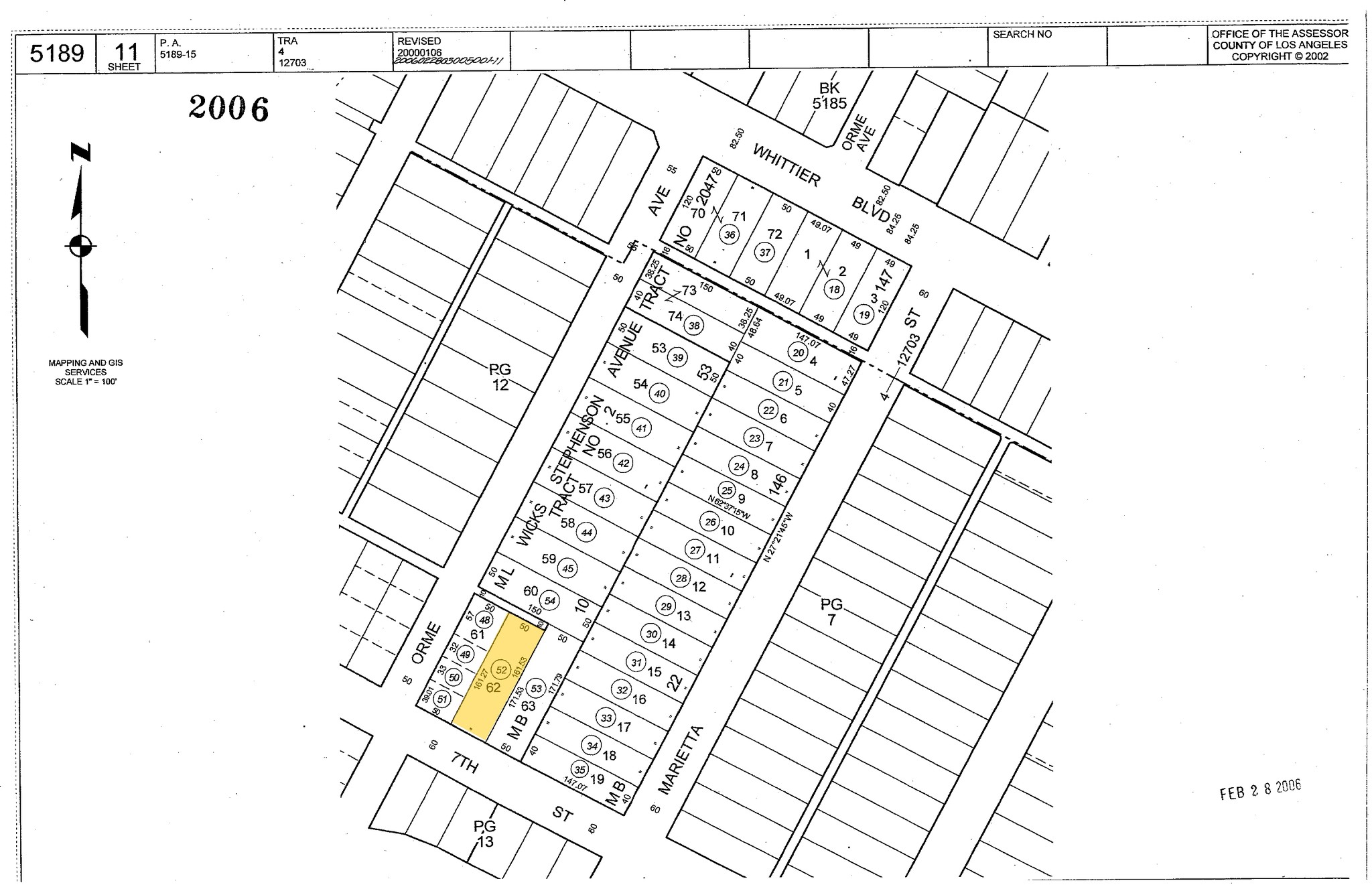 2707 E 7th St, Los Angeles, CA for sale Plat Map- Image 1 of 1