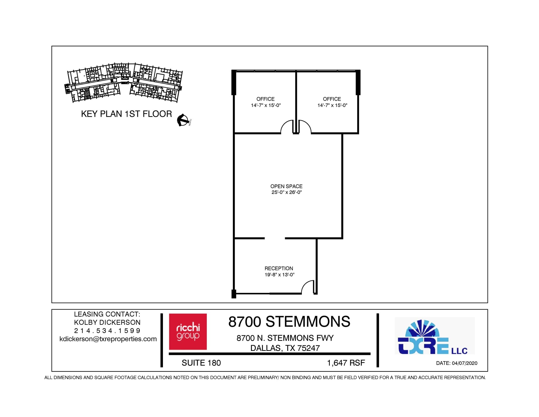 8700 N Stemmons Fwy, Dallas, TX for lease Floor Plan- Image 1 of 1