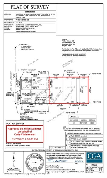 1475 Hart Avenue, Des Moines, IA à vendre - Plan cadastral - Image 2 de 4