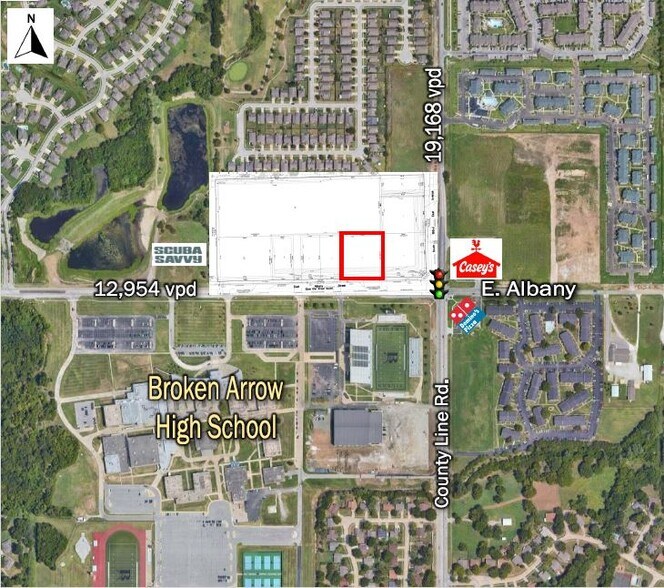 Northwest Corner of E Albany & County Line Rd, Broken Arrow, OK à louer - Aérien - Image 1 de 2