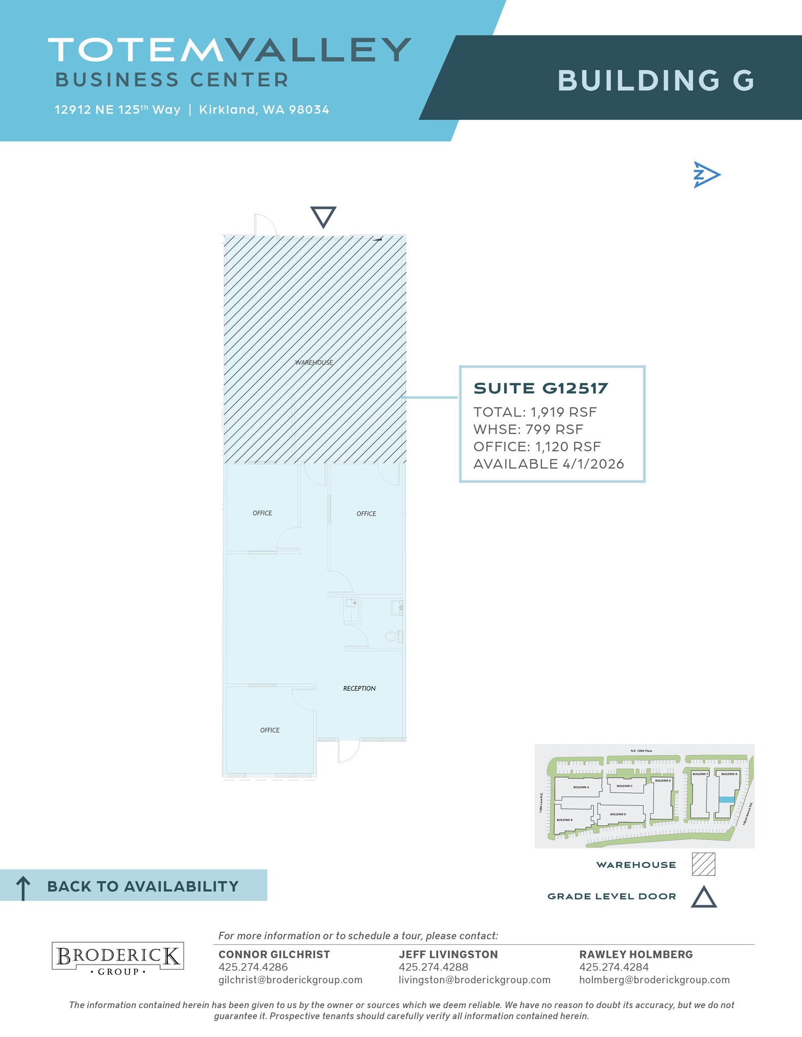 12509-12523 130th Ln NE, Kirkland, WA à louer Plan d’étage- Image 1 de 1