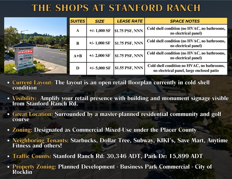 3201-3261 Stanford Ranch Rd, Rocklin, CA à louer - Photo du bâtiment - Image 2 de 8