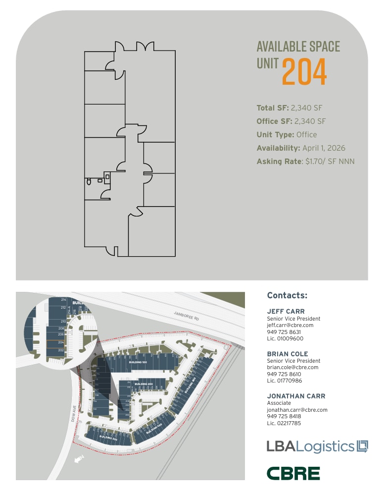 3002 Dow Ave, Tustin, CA for lease Floor Plan- Image 1 of 1