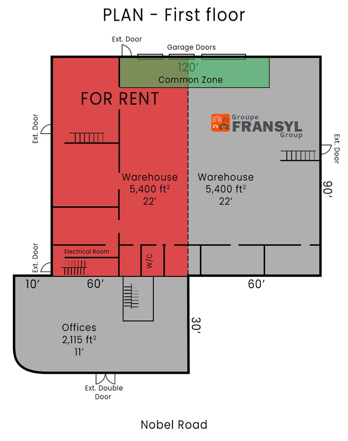 1477 Rue Nobel, Sainte-julie, QC J3E 1Z5 - Unité 1 -  - Plan d’étage - Image 1 of 2
