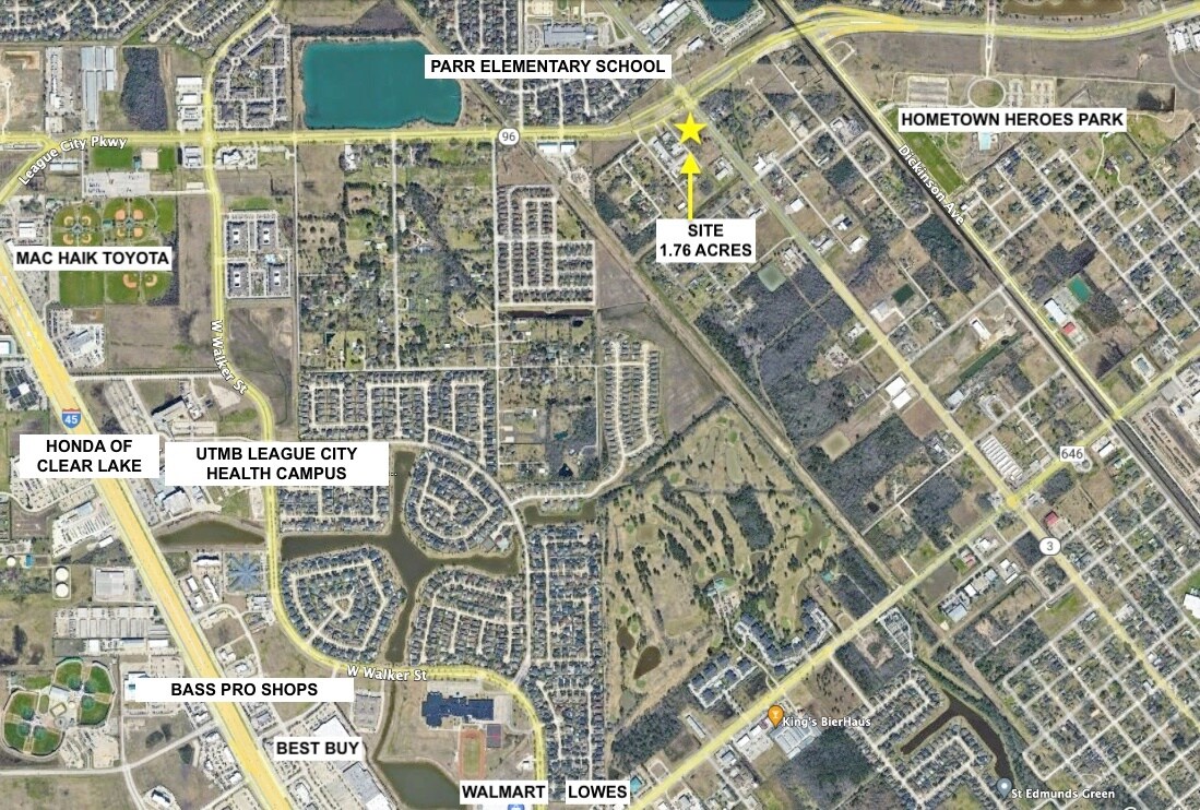 SWC HWY 96 @ HWY 3, League City, TX for sale Aerial- Image 1 of 2