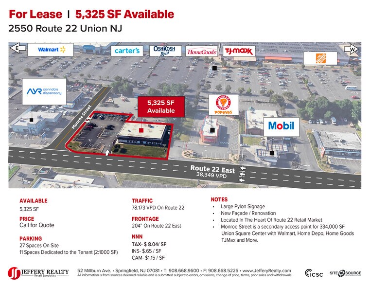 2550 US Highway 22 E, Union Township, NJ à louer - Photo du bâtiment - Image 2 de 4