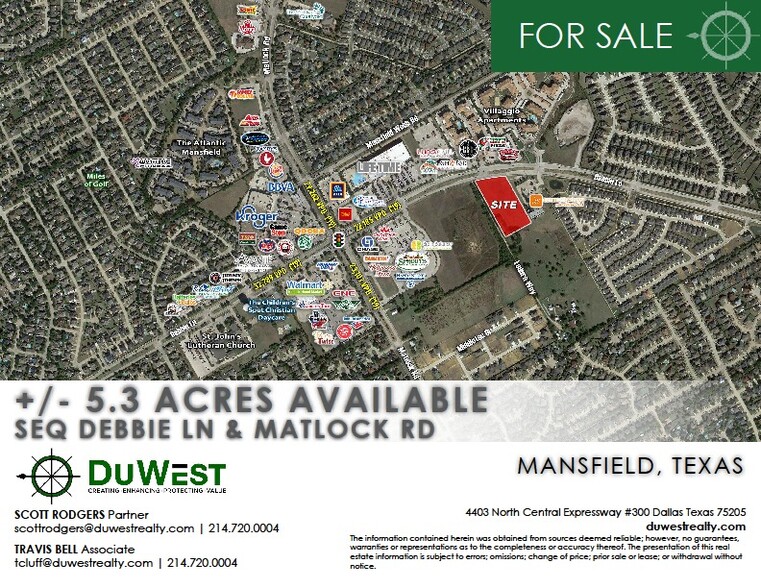 Matlock Rd & Debbie Ln, Mansfield, TX for sale - Primary Photo - Image 1 of 1