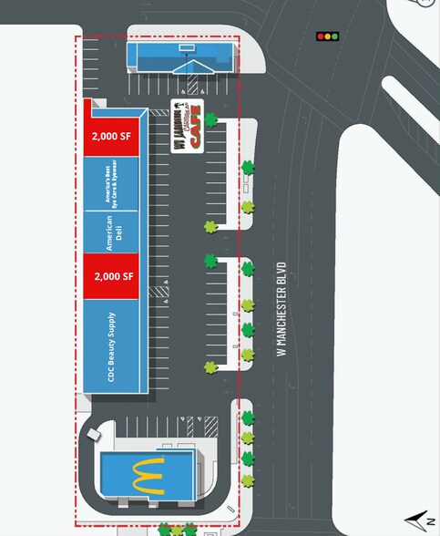 401-425 E Manchester Blvd, Inglewood, CA à louer - Photo du bâtiment - Image 2 de 3