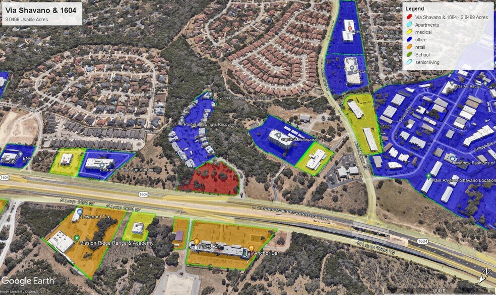 Loop 1604 & Via Shavano, San Antonio, TX à vendre - Aérien - Image 1 de 2
