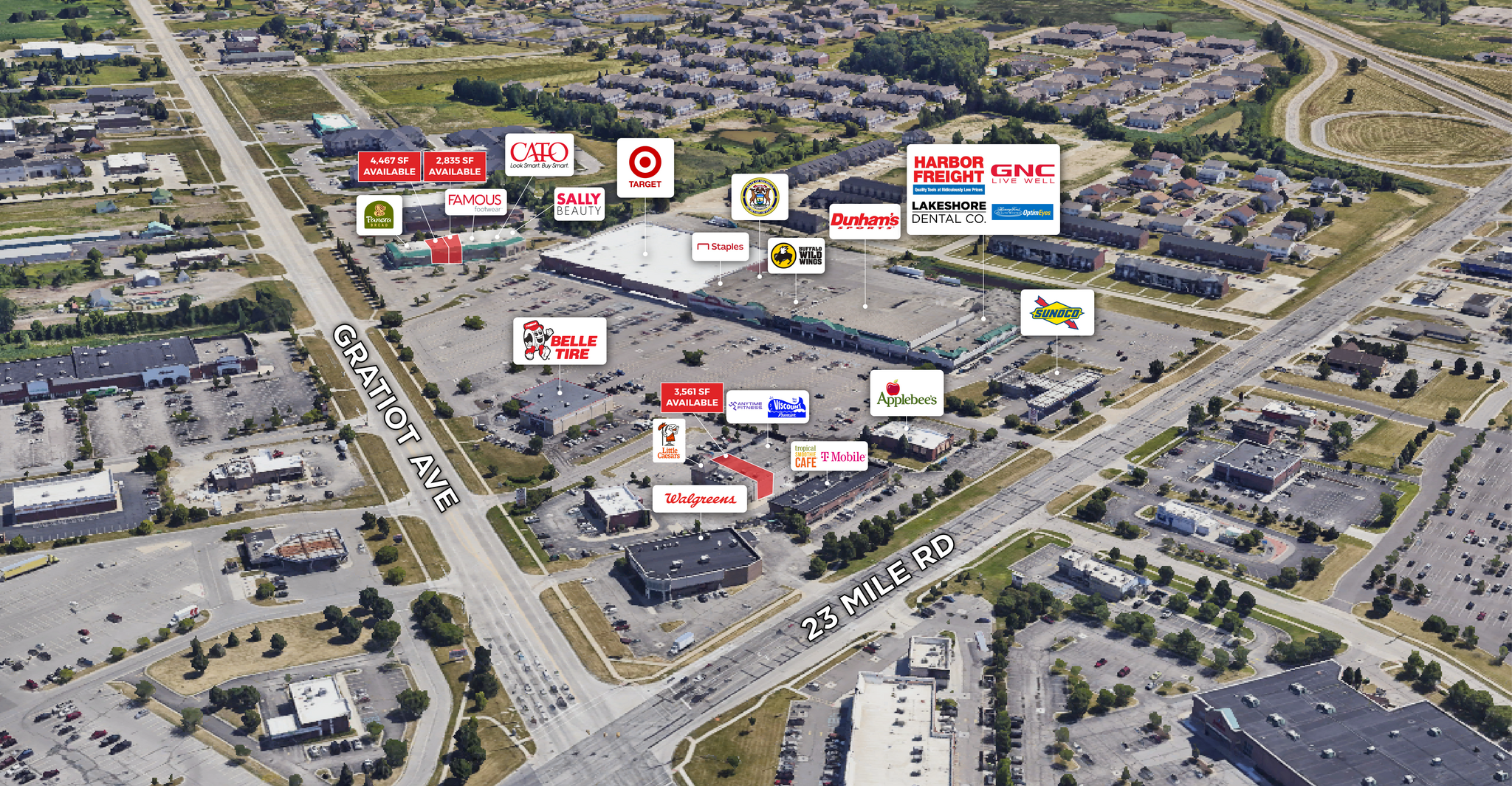 51328-51550 Gratiot Ave, Chesterfield, MI for lease Aerial- Image 1 of 8