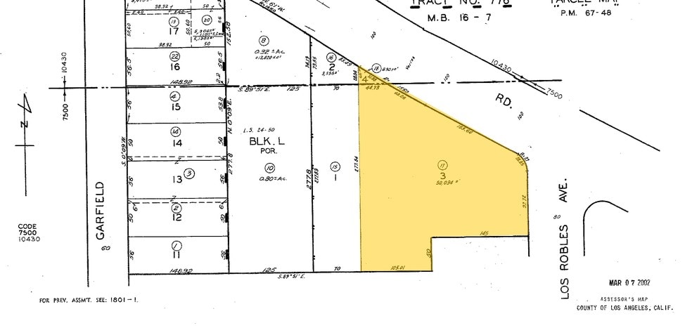 2057-2061 N Los Robles Ave, Pasadena, CA for lease - Plat Map - Image 2 of 18